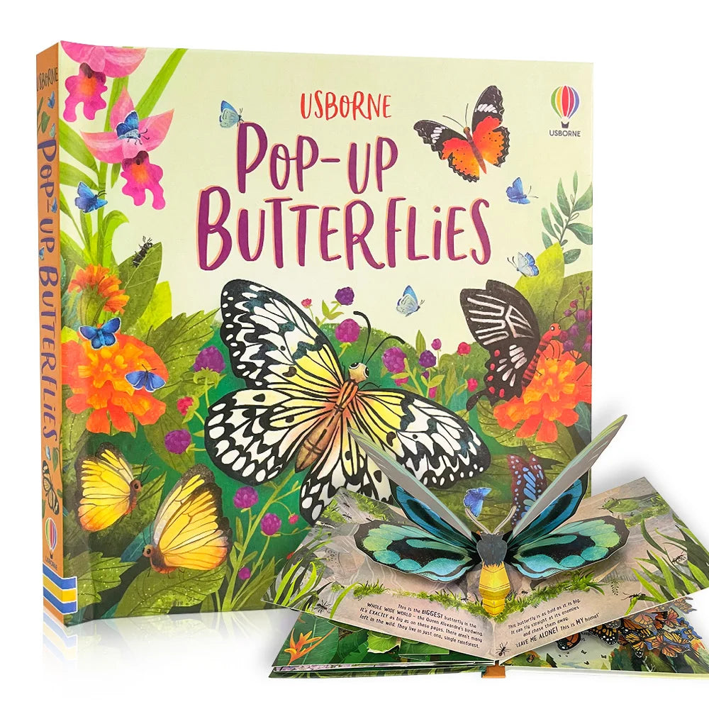 Usborne Pop Up Butterflies English 3D Flap Picture Books for Kids Reading Activity Learning Book Montessori Materials Child Gift