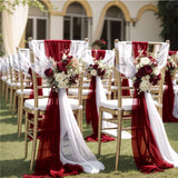 10/50PCS Chiffon Chair Sashes Wedding Chair Decoration 17x250cm For Wedding Aisle Decorations Party Banquet Event Baby Shower