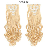 Set Hair Clip In Hair Extensions With Clips Hairpieces Synthetic Extension False/Fake Hair Blonde Eunice Hair Long Hair Pieces