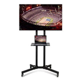 TV Stand Cart for TVs 75", Black Floating Tv Stand