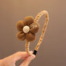 New Children Lovely Coffee Color Cartoon Heart Flower Bow Ornament Headbands Baby Girl Cute Hair Hoop Kids Hair Accessories
