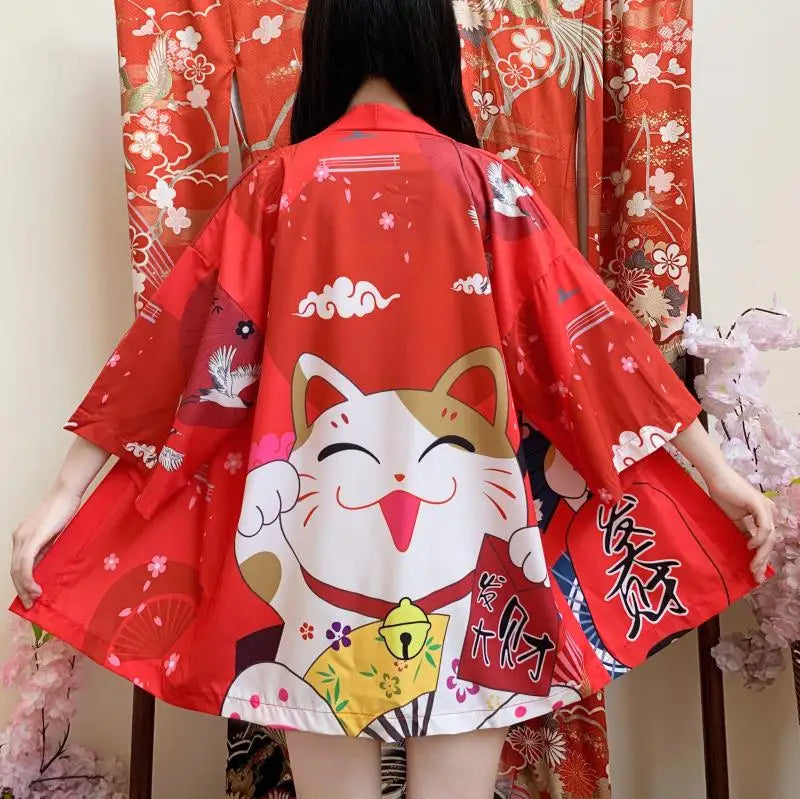 Japanese Kimono Traditional Clothing Crane Carp Anime Kimono Dress Shirts Women Samurai Haori Hombre Yukata Man Cardigan Shirt