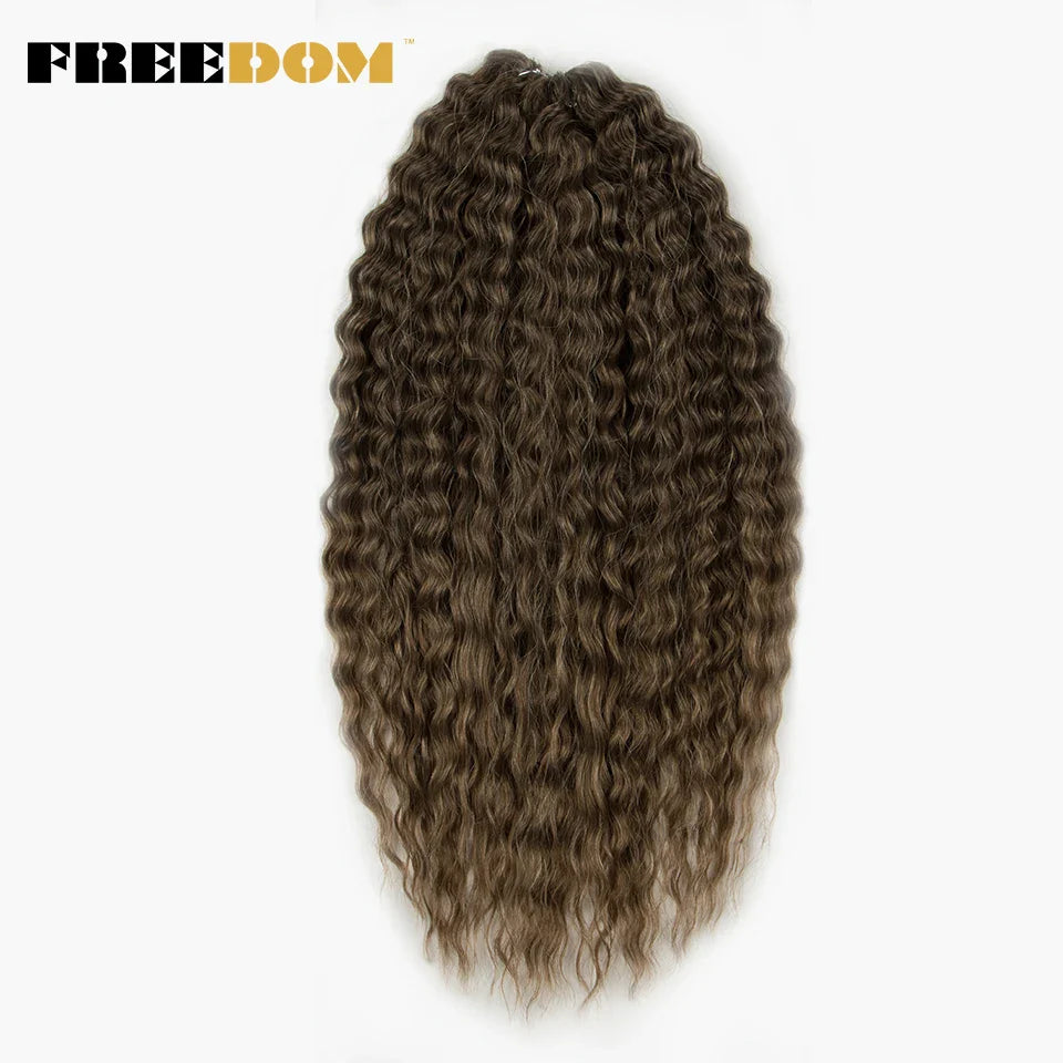 FREEDOM Synthetic Twist Crochet Curly Hair Ariel Water Wave Braid Hair Ombre Blonde Brown Green Blue Braiding Hair Extension