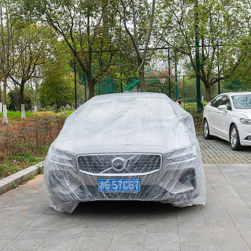 Disposable Transparent Car Clothing Cover Dustproof Rainproof Transparent Paint Dustproof Plastic PE Film Rainproof Car Cover