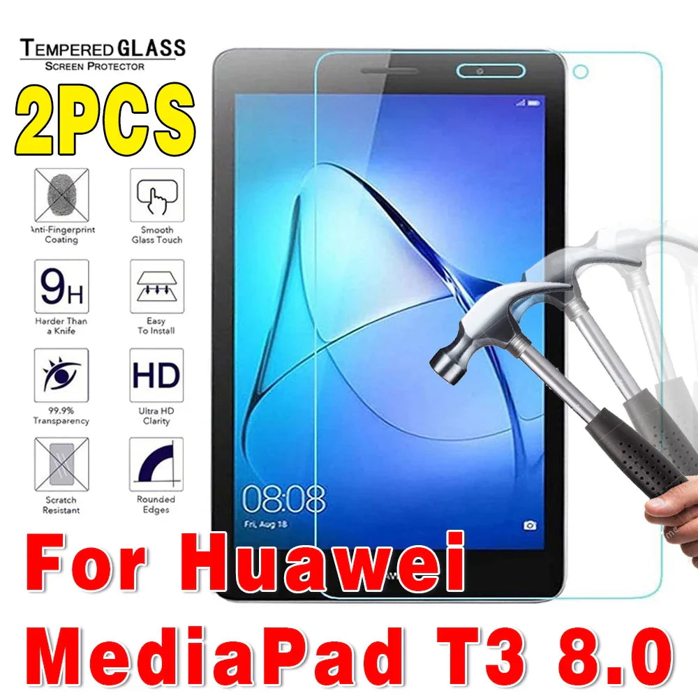 2Pcs Tempered Glass Tablet Screen Protector for Huawei MediaPad 10.4 Pro 10.8 T3 T5 T8 T10 T10S M5 M6