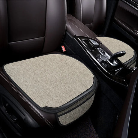 Summer Flax Car Seat Cover Front Rear Full Set Choose Auto Seat Cushion Linen Fabric Seat Pad Protector Car Interior Accessories