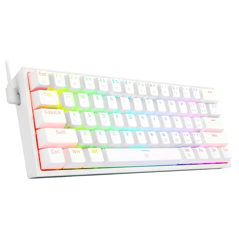 REDRAGON Fizz K617 RGB USB Mini Mechanical Gaming Wired Keyboard Red Switch 61 Key Gamer for Computer PC Laptop detachable cable