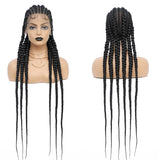 36" Full Lace Frontal Wigs For Women Cornrow Braided Wigs With Baby Hair Synthetic Wig Braide African Jumbo Knotless Braid Wig