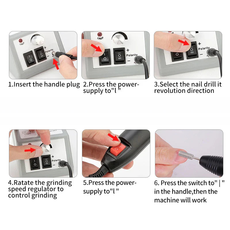 LNWPYH Professional Electric Nail Drill Machine Set Nail Files Drill Bits Gel Polish Remover Portable Nail Polisher Equipment