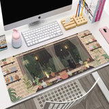 Cute Cat Large Gaming Keyboard Mouse Pad XL Green Plant Computer Gamer Tablet Mause pad Long Mousepad XXL 900x400 Play Mice Mats