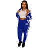 Ladies Tracksuits 2 Piece Set Sports Suit Zipper V Neck Long Sleeve Pink Letter Striped Print Pants Set Zipper Jacket Tops Suit