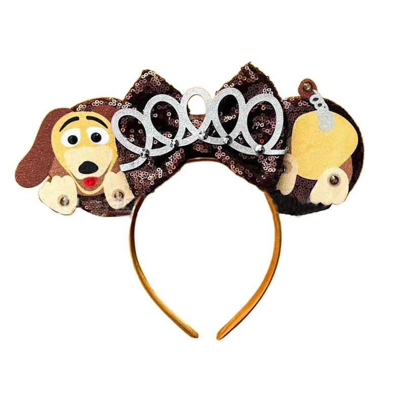 Chip and Dale Mickey Mouse Ears Headbands Women Aladdin Hair Accessories Kids Genie of The Lamp Hairband Girl Bow Headwear