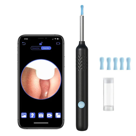 Visual Ear Cleaner with Camera Silicone Ear Spoon Otoscope 8MP Ear Wax Removal with 6 LEDS for Kids and Adults Ear Health Care