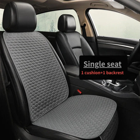 Linen Car Seat Cover for All Seasons Soft & Breathable Front Covers with Non-Slip Protector Universal Fit Most Car Van SUV Truck