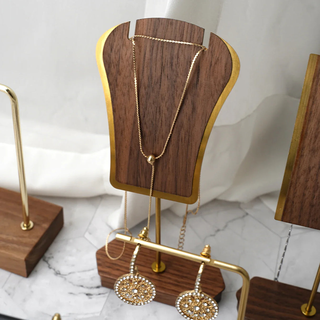 Luxury Dangle Earrings Display Selling Metal Rack T Bar Stand Ring Jewelry Hanger Organizer Ear Stud Storage Holder Shelf Store