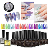 Gel Nail Polish Without UV Lamp Set Nail Powder Glitter Popular Spring Colors Semi Permanent Soak Off Manicure Kit Base and Top