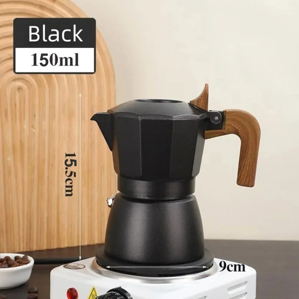 150ml Double Valve Coffee Pot for 3 Persons Espresso Extraction Moka Pot Outdoor Brewing High Temperature Coffeeware Teaware