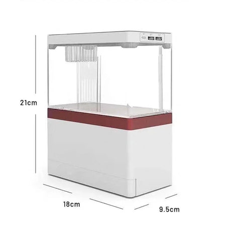 Mini Desktop Fish Tank With Filter System LED Lighting Aquarium for Charging and Carrying Mobile Phone Holder