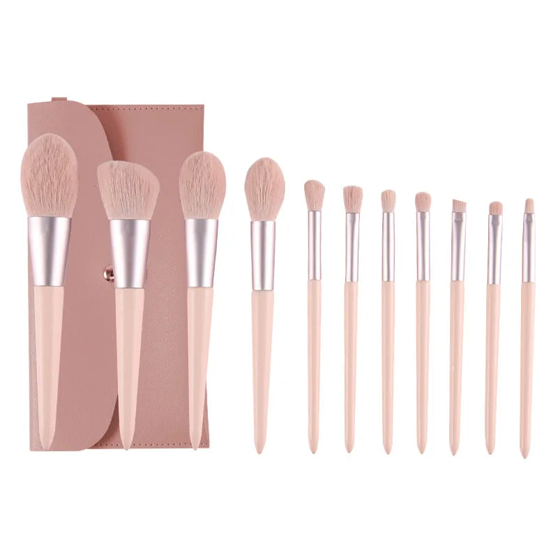 11PCS Makeup Brush Set Pink Girl Super Soft Foundation Make-up Eye Shadow Facial Makeup Tool Accessories Brochas Maquillaje