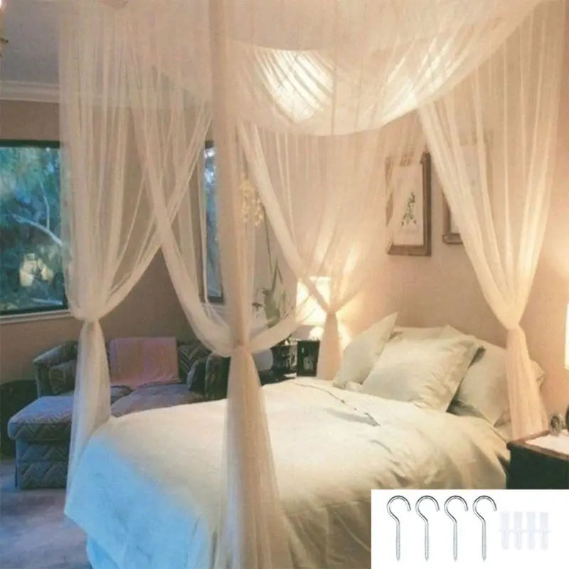 Mosquito Net Canopy 4-Corner Post Student Canopy Bed Size 190 X 210 X 240cm  Bed Tent  Mosquito Net  Canopy Bed Curtains