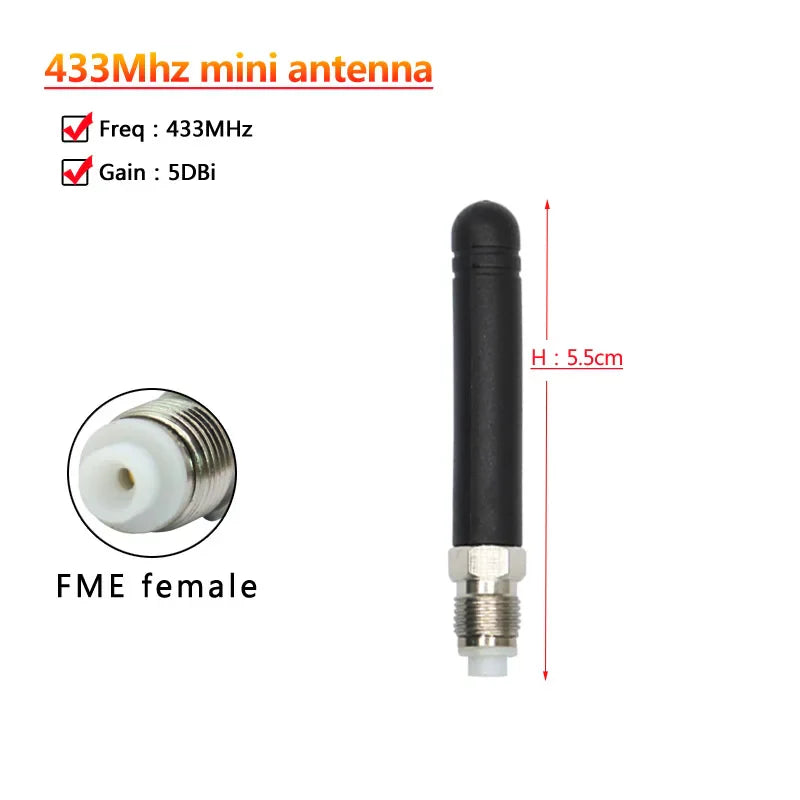 Omni Rubber Duck Mini WiFi Router Antenna for Communication with FME Female Connector, GSM Bend, 2.4G, 433Mhz