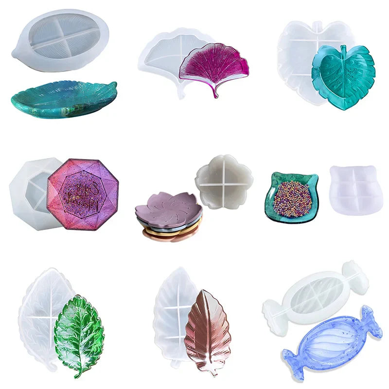 Petal Plate Dish Casting Silicone Mould Crystal Epoxy Resin Mold  DIY Crafts Jewelry Decorations Making Tools