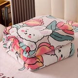 Sanrio Bedding Sheet Plush Cartoon Hello Kitty Blanket Air Conditioner Blanket Winter Woolen Blanket Quilt