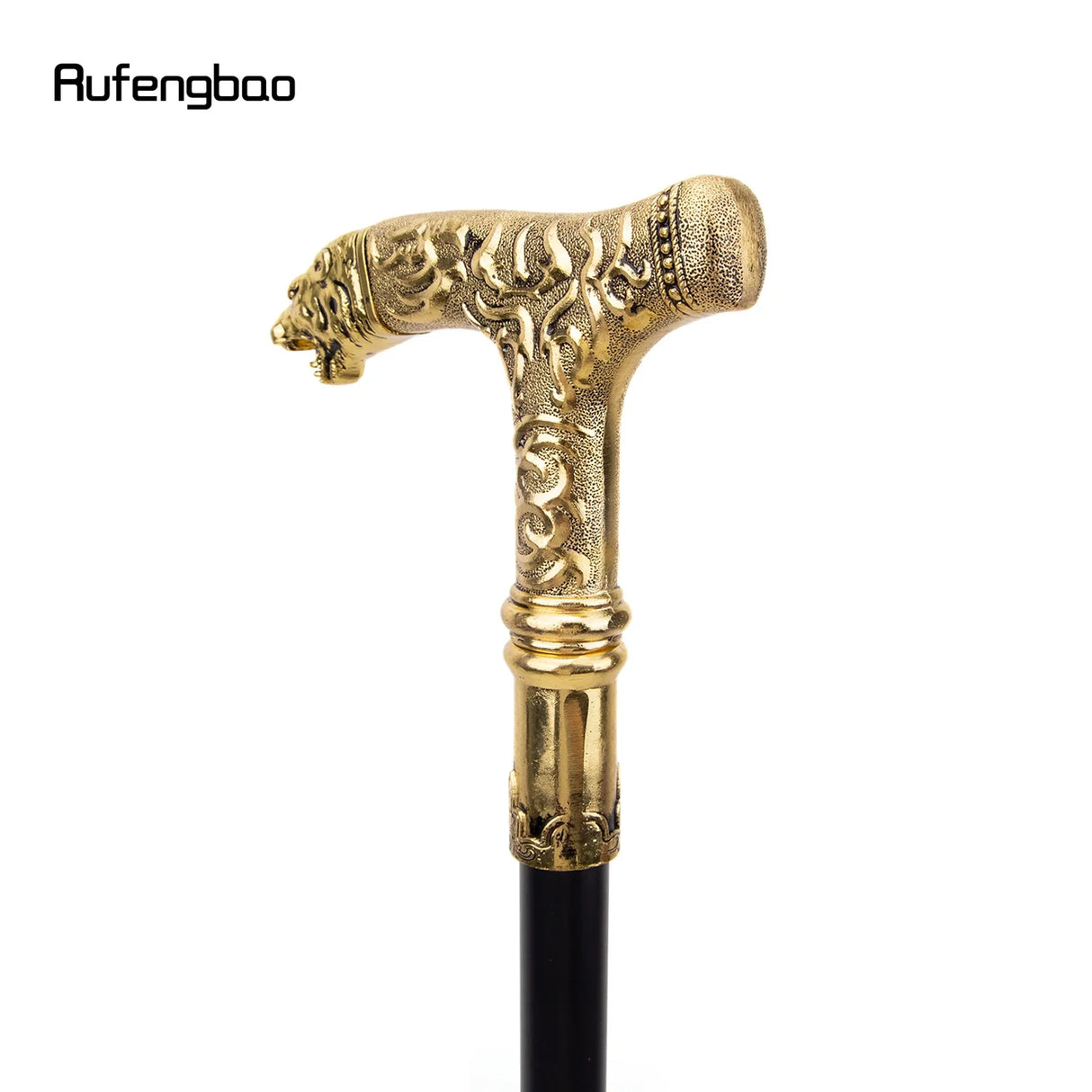 Golden Bear Handle Luxury Walking Stick with Hidden Plate Self Defense Fashion Cane Plate Cosplay Crosier Stick 90cm