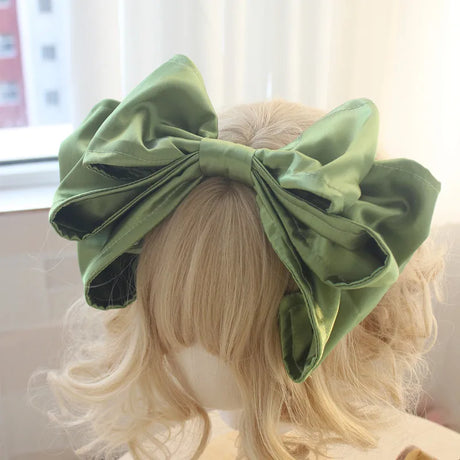 Lolita Handmade Cute Headwear Girls Oversized Bow Headband Lolita Hair Accessories Satin Multicolor