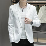 Fashion Suit Jacket Men Spring Summer Single West Top Young Men Light Luxury Comfortable Casual Electric Shock Line Small Suit