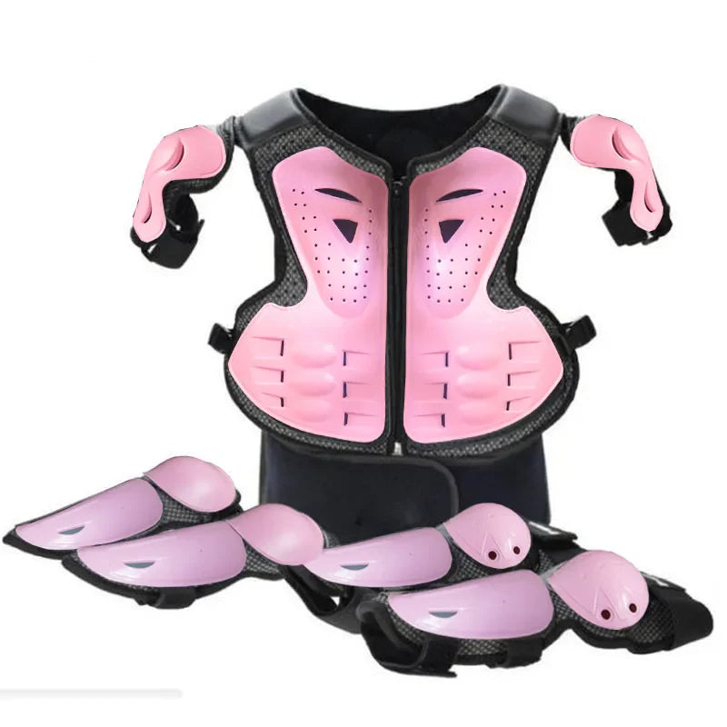 For Height 0.85-1.7M Latka Boy Girl Child Youth Body Protect Vest Armor Kids Motocross Chest Spine Protection Gear Knee guard