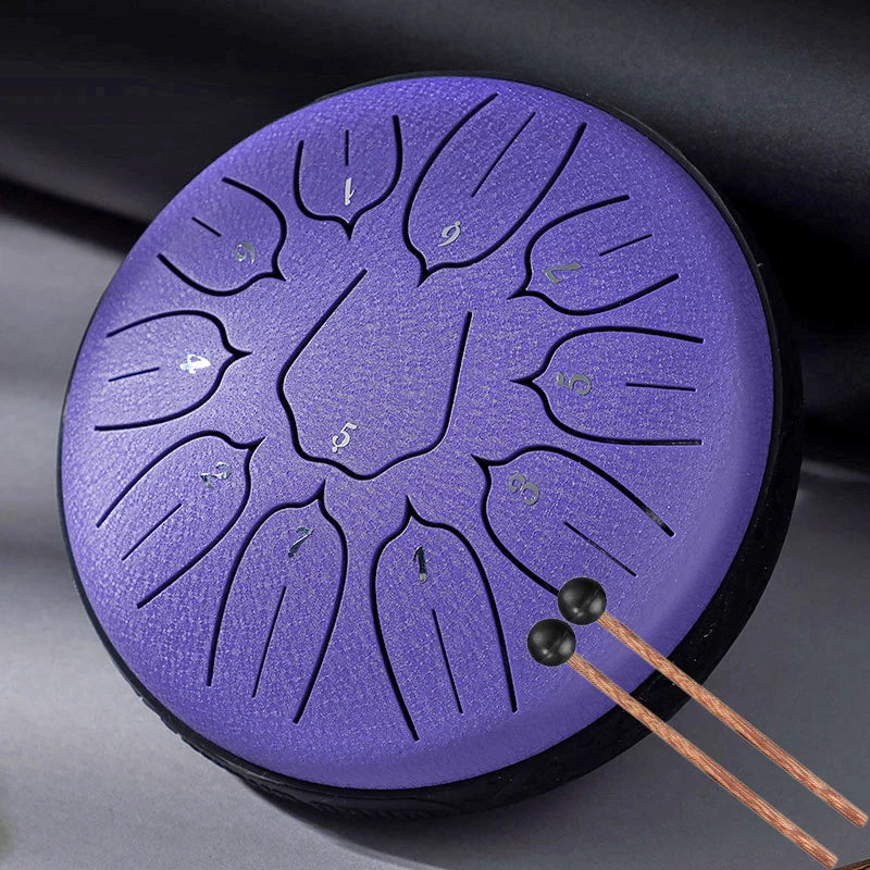 Hluru Glucophone Steel Tongue Drum 6 Inch 11 Notes D5 Drums Tone Ethereal Handpan Drum Instrument Musical Instruments