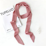 Long Silk Skinny Scarf Women Neck Hair Band Solid Printed Foulard Neckerchief Hairscarf Female Fashion  Handle Ties Ribbon