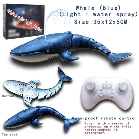 2.4G Radio Remote Control Shark Water Bath Toys Kids Boys Children Swimming Pool Electric Rc Fish Animals Submarine Boats Whale