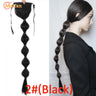 MEIFAN Synthetic Long Hair Lantern Bubble Ponytail Clip in Drawstring Brown Bubble Braids Natural Fake Pony Tail Hair Extensions