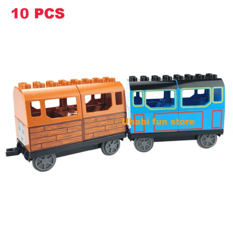 Big Building Block Track Set Electric Intelligent Locomotive Railway Duplo Train Children's Education Programming Assembled Toys