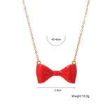 Bow Tie Necklace Pendant Simple Stylish Necklace Fashion Jewelry for Women Girls Kids Child