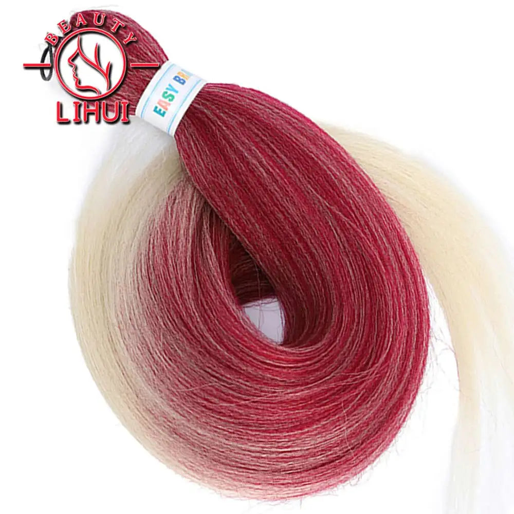 Braiding Hair Pre-stretched Synthetic Jumbo Braiding Hair Extensions 26Inch 90G Red Pink Kanekalon Hair for Afro Crochet Braids