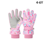 Children Winter Ski Gloves Waterproof Thicken Mittens Snow Snowboard Kids Glove for Boys Girls Keep Finger Warmer 4-6 Years Old