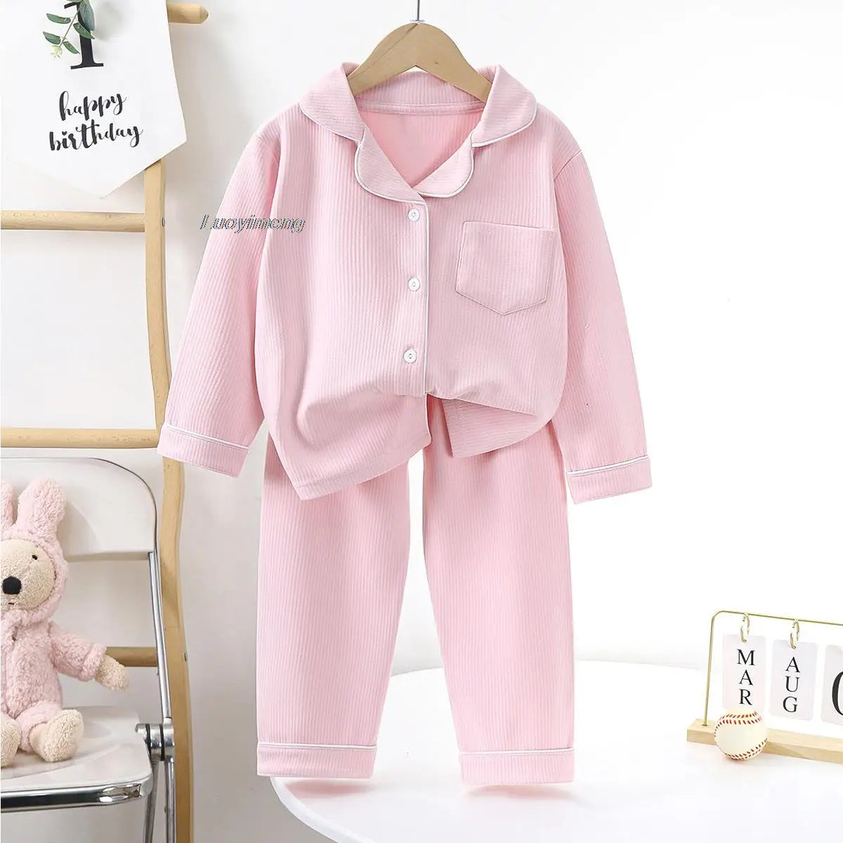 Teenager Boy Girl Pajamas Set Kids Spring Autumn Cute Baby Sleepwear Long Sleeve Birthday Gift School Loungewear 1-16Y Pijamas