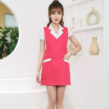 Women Salon Apron SPA Barber Shop Work Clothes Dress Hairdresser Beauty Salon Apron Manicure Shop Uniform Sleeveless Aprons