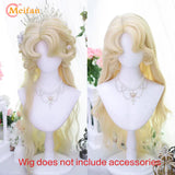 MEIFAN Long Lolita Ombre Harajuku Wig With Bang Red Blue Wave Curly Cosplay Wig Heat Resistant Synthetic Jellyfish Head Wigs