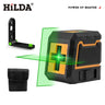 HILDA 2 Lines Laser Level Self-Leveling Horizontal And Vertical Cross Super Powerful Green Laser Beam Line