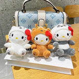 Sanrio Plush Toy Kawaii Hello Kitty Keychain Plushies Backpack Hellokitty Pendant Anime Car Keyring Doll Stuffed  Gift Children