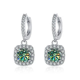 JoyceJelly Luxury Solid Silver 925 Jewelry 1ct D Color Moissanite Earrings For Women Green Blue Lab Created Diamond Ear-drops