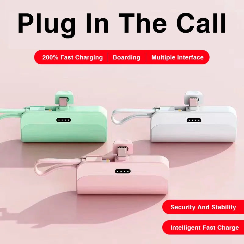 10000mAh Fast charging Power Bank Mini External Type C Portable plug and play Fast Charger Power Bank For iPhone Samsung Huawei