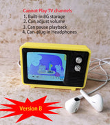 Retro Mini TV Television Watch Dollhouse Scene Model Miniature TV Model Toys Kitchen Furniture Playable video