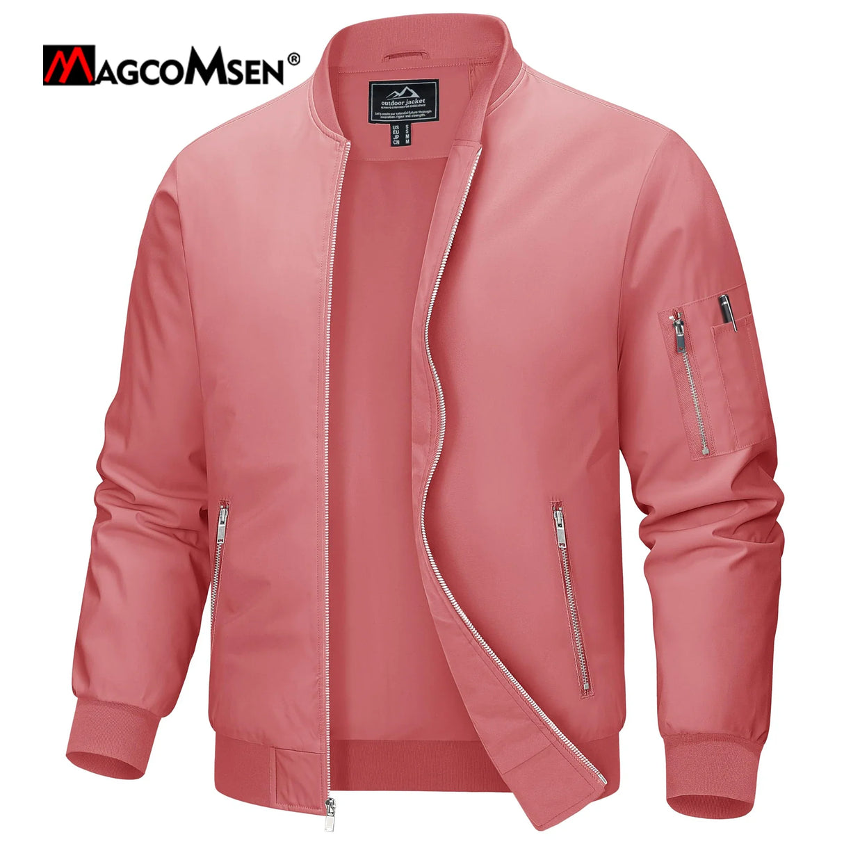 MAGCOMSEN Men's Lightweight Casual Jackets Spring Autumn Windbreaker with Zipper Pockets Aviator Jackets for Work, Going out