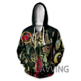 New Fashion 3D Print  SLAYER ROCK  Zipper Hoodies Zip Up Hooded Sweatshirts Harajuku Hoodie Hip Hop Sweatshirts