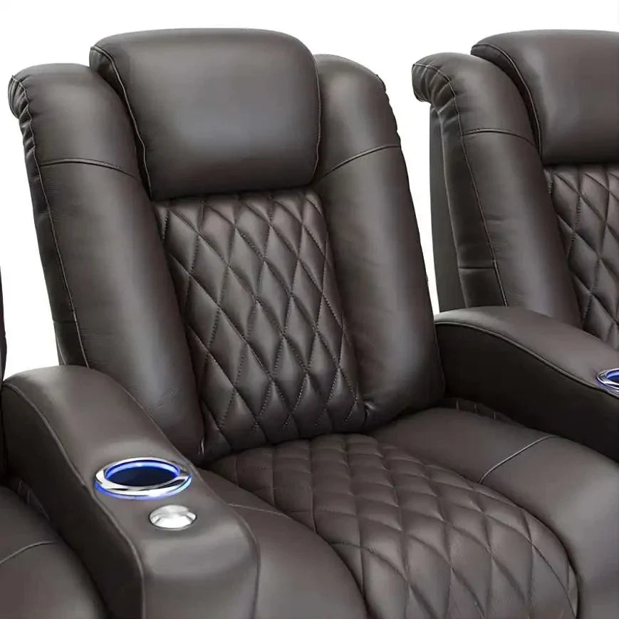 2024 Top electric recliner massage chair theater living room Sofa functional  microfiber leather Cinema four-person Power Seats